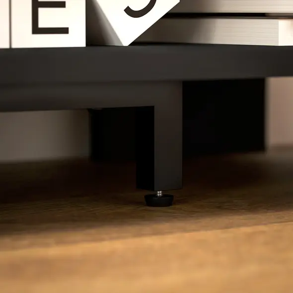 HOMCOM Corner TV Stand with 2 Open Shelves for 47 Inch TV - Black - 8