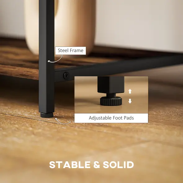 HOMCOM TV Unit for TVs up to 55 Inches, Industrial TV Stand with Storage Shelves, Entertainment Centre for Living Room, Bedroom - 4