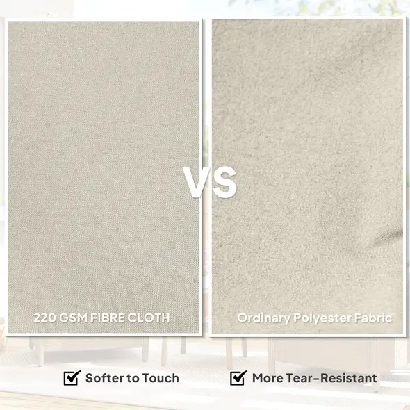 Outsunny Rattan Garden Chairs Set of 2, Outdoor Rattan Chairs with Cushions, Armrests and High Back, PE Wicker Garden Armchair with Steel Frame for Balcony, Porch, Beige - 5