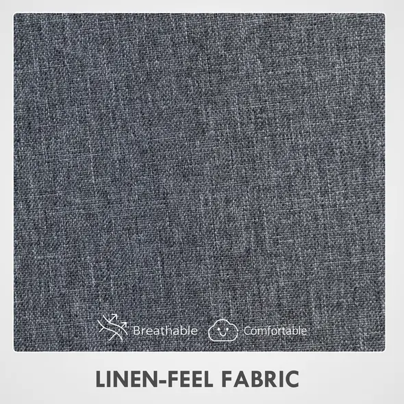 HOMCOM Fabric High Back Office Chair - Grey - 6