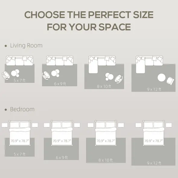 HOMCOM Modern Area Rug, Machine Washable Rug, Allergy-Friendly Floor Carpet for Living Room, Bedroom, Dining Room, Home Office, 170 x 120 cm, Cream White - 6