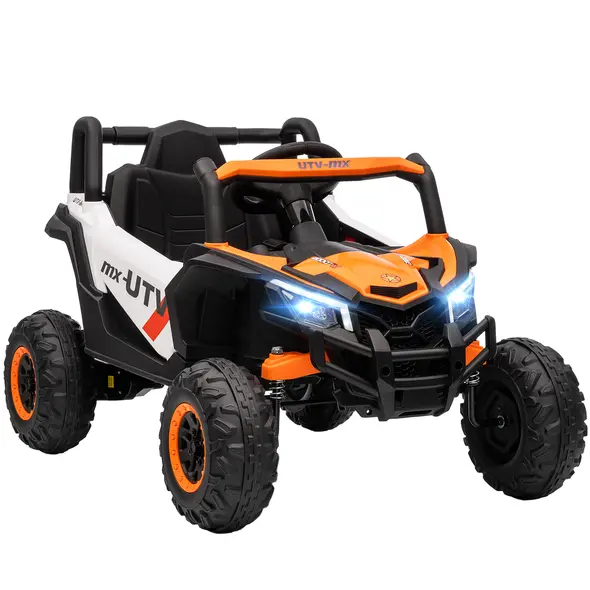 AIYAPLAY 12V Kids Ride On Car with Remote Control, Kids Electric Car with Suspension System, Music, for Ages 3-5 Years, Orange - 1