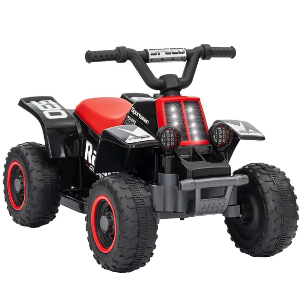 AIYAPLAY 6V Electric Quad Bike for Kids, Ride On ATV w/ Forward/Reverse, Headlights, for Ages 18-36 Months, Black - 1