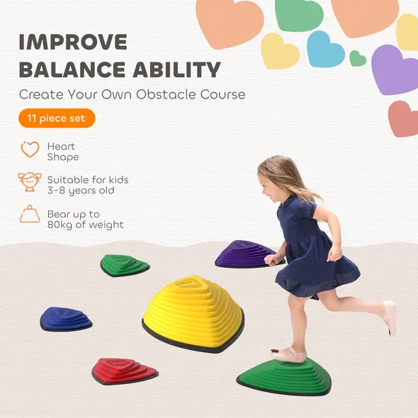 AIYAPLAY 6-Piece Stepping Stones for Kids, Stackable Sensory Toys Outdoor Indoor, Obstacle Course for Balance and Motor Skills - 4