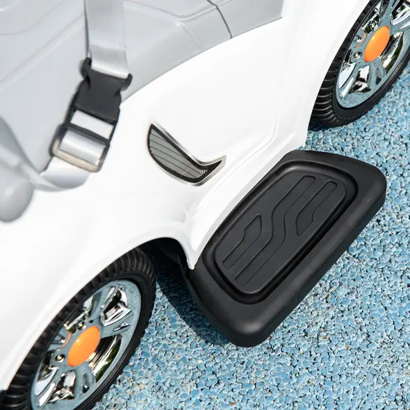 AIYAPLAY 3 in 1 Ride on Push Car, Cartoon Robot Theme Foot to Floor Slider w/ Handle Light Music Horn, Storage - White - 9