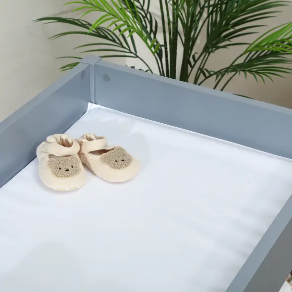 AIYAPLAY Baby Changing Unit with 4 Storage Drawers, Mat for Bedroom Nursery, 84 x 84.5 cm, Grey - 9