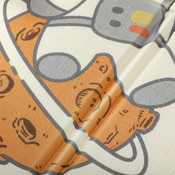 AIYAPLAY Baby Play Mat, Double Sideded Foldable Kids Crawling Mat, Reversible & Waterproof, Astronaut and Planet - 9