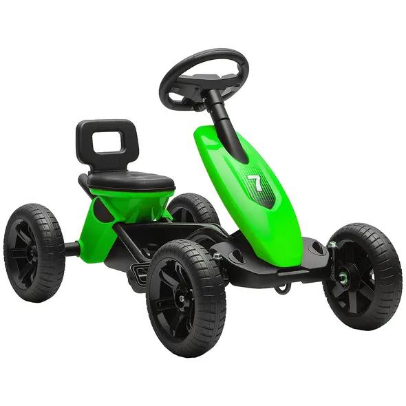 AIYAPLAY Pedal Go Kart for Kids 2-5 Years, with Silent EVA Wheels, Metal Frame, Green - 1