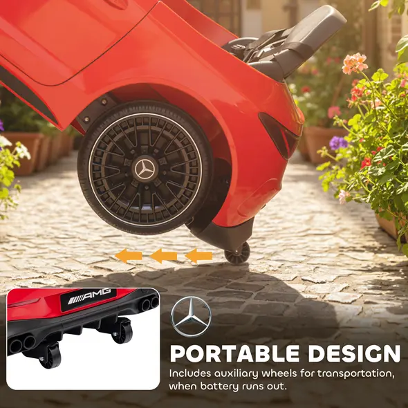 AIYAPLAY Licensed Mercedes AMG Kids Electric Car, 12V Ride On Car with Dual Motors, Remote Control for 3-6 Years, Red - 6