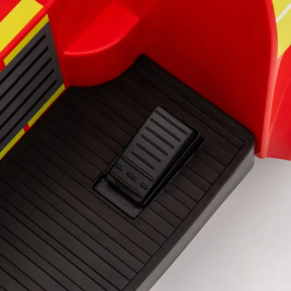 AIYAPLAY Ride On Fire Truck, 12V Kids Electric Car with Siren, Flashing Lights, Firefighting Tools, Music, Horn, Slow Start, Red - 9