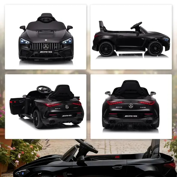 AIYAPLAY Licensed Mercedes AMG Kids Electric Car, 12V Ride On Car with Dual Motors, Remote Control for 3-6 Years, Black - 9