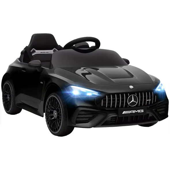 AIYAPLAY Licensed Mercedes AMG Kids Electric Car, 12V Ride On Car with Dual Motors, Remote Control for 3-6 Years, Black - 1