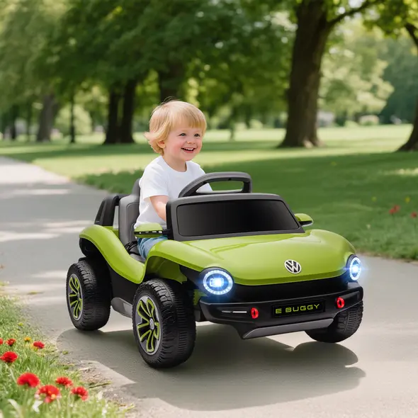 AIYAPLAY Volkswagen Licensed Kids Electric Car with Remote Control for Ages 3-6 Years, Green - 2
