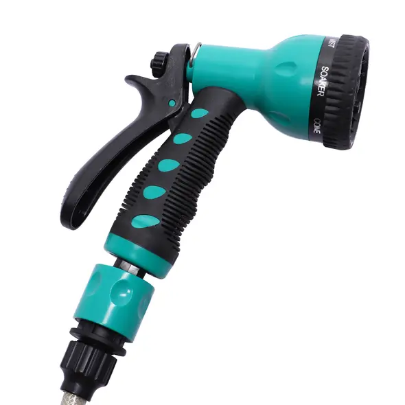 DURHAND 10m Garden Auto Hose Reel Wall Mounted Retractable 7 Patterns Spray Nozzle - 7