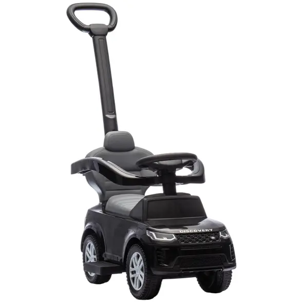 AIYAPLAY Land Rover Discovery Licensed Baby Push Car, 2-in-1 Ride on Car with Push Handle and Safety Guardrail, Black - 1
