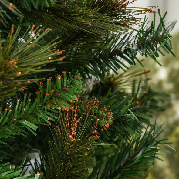 HOMCOM 1.5m 5ft Pre-Lit Christmas Tree Artificial Spruce Xmas Tree Warm White LED Holiday Décor with Metal Stand - 9