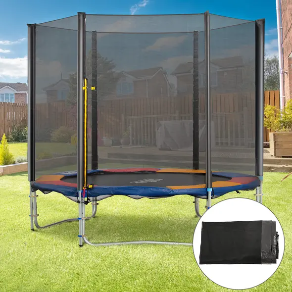 HOMCOM 10ft Trampoline Net Replacement Enclosure, Black - 2