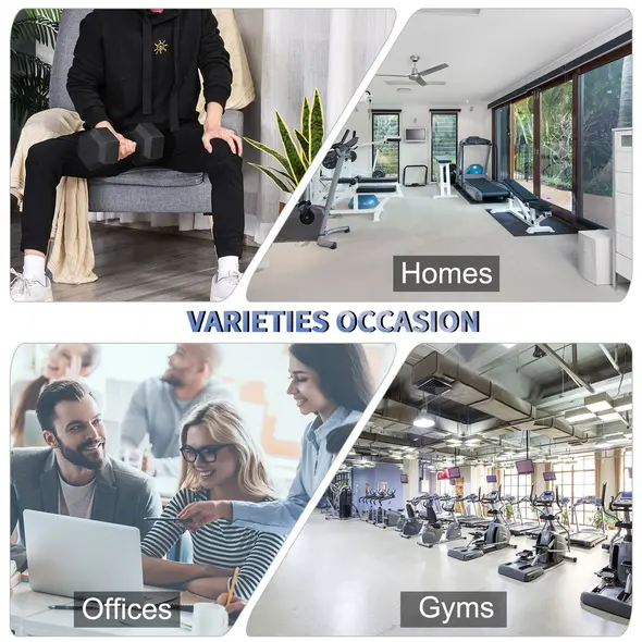 HOMCOM 12.5KG Single Rubber Hex Dumbbell Portable Hand Weights Dumbbell Home Gym - 7