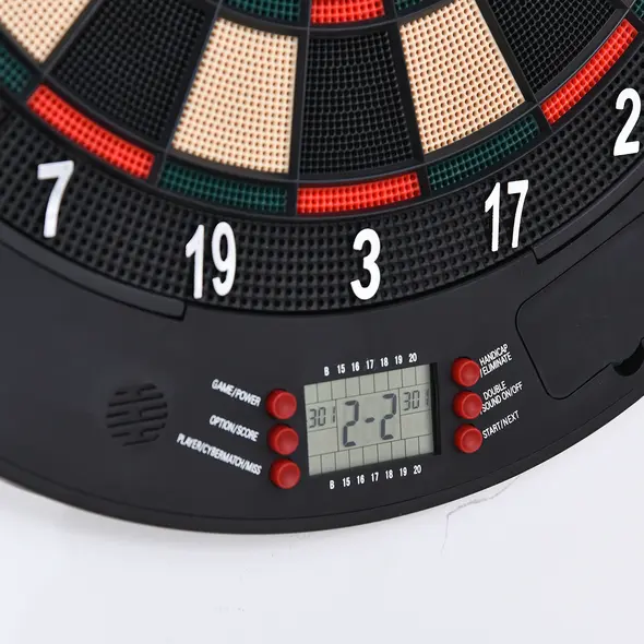 HOMCOM  Electronic Dartboard Set 26 Games and 185 Variations with 6 Darts and Cabinet to Stroage Multi-Game Option Ready-to-Play - 9