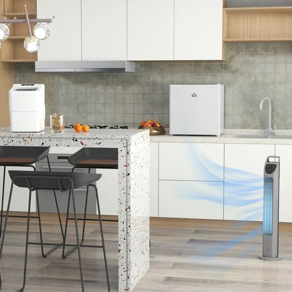 HOMCOM 12kg Countertop Ice Cube Machine, with Scoop - White - 9