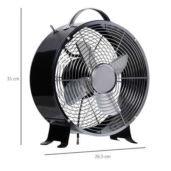 HOMCOM 10" 2-Speed Electric Table Desk Fan w/ Safety Guard Anti-Slip Feet Portable Personal Cooling Fan Home Office Bedroom Black - 3