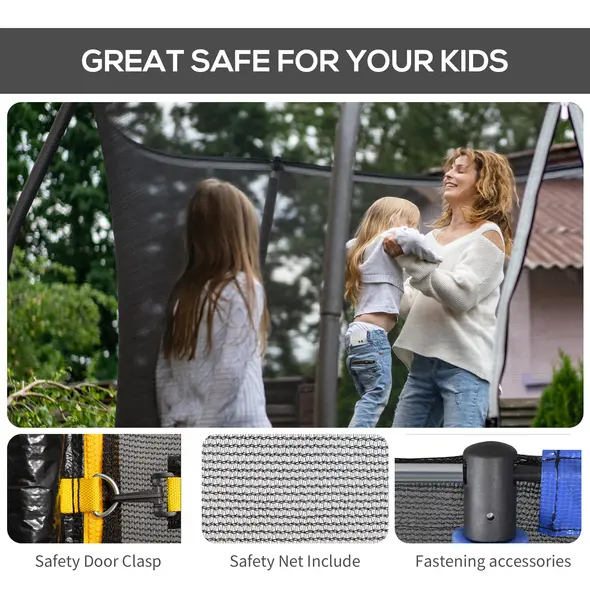 Homcom  8ft Trampoline Replacement Net, Black - 5