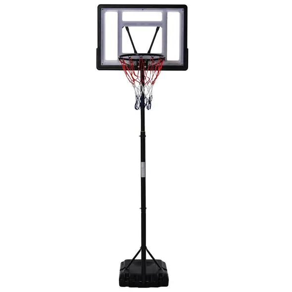 HOMCOM 1.55-2.1m Basketball Hoop and Stand w/ Fillable Base, Wheels - 1