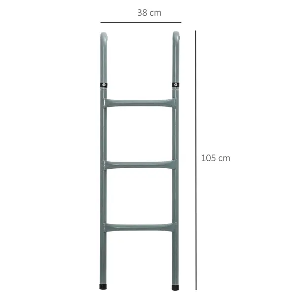 HOMCOM 12/14ft Trampoline Ladder Galvanized w/ Non-slip Mat - 3