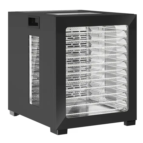 HOMCOM 12-Tray 40-70℃ Food Dehydrator - Black - 1