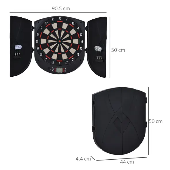 HOMCOM  Electronic Dartboard Set 26 Games and 185 Variations with 6 Darts and Cabinet to Stroage Multi-Game Option Ready-to-Play - 3