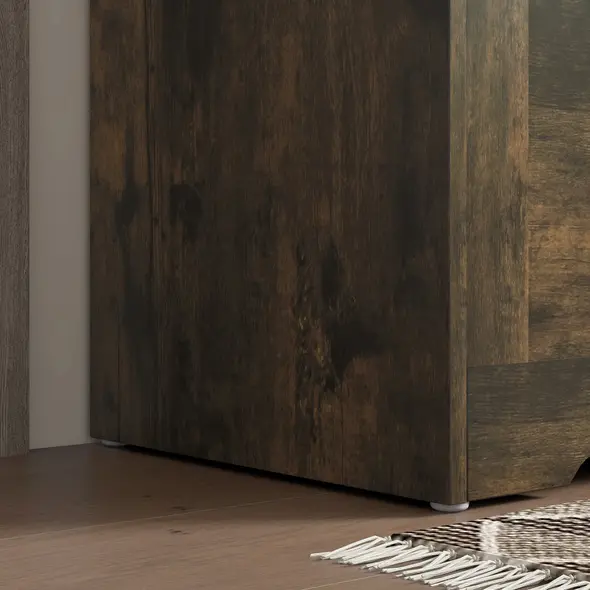 HOMCOM 100L Home Storage Box, with Safety Hinges - Rustic Brown - 9