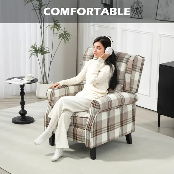 HOMCOM 160° Reclining Armchair, with Footrest - Brown - 5