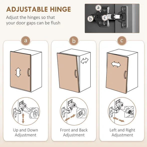 HOMCOM 180cm Freestanding Kitchen Cabinet, Modern Storage Cupboard with Open Countertop, Drawer and 6 Doors, Grey - 8
