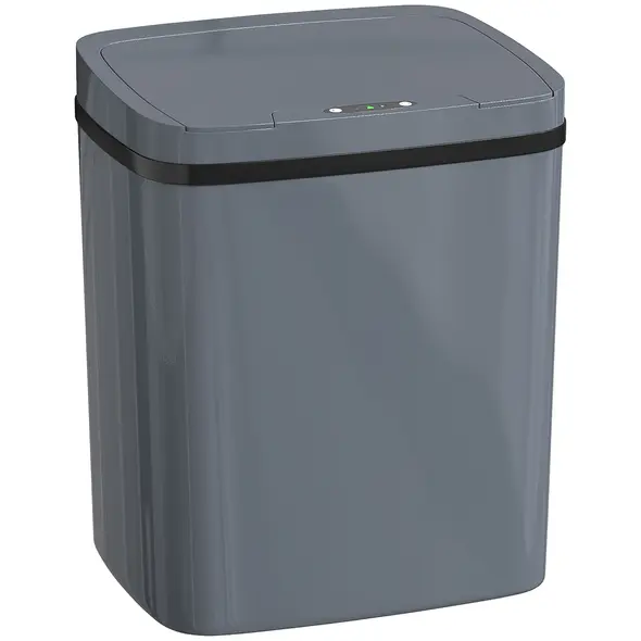 HOMCOM 15L Sensor Bin, Automatic Touchless Kitchen Bin, Easy Clean, Battery Operated for Home Office, Bedroom, Bathroom, Grey - 1