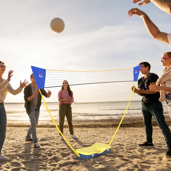 HOMCOM 2.8m Portable Folding Badminton Net Set with 4 Badminton Rackets and 2 Nylon Shuttlecocks, for Adults Kids Indoor Outdoor Exercise Training - 8