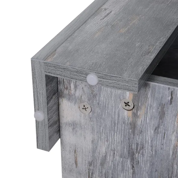 HOMCOM 2 Tier Wood Coffee Table Side Table Bottom Storage Shelf  Simple Modern Living Room Grey Wood Grain - 8