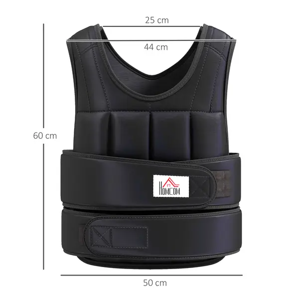HOMCOM 15kg Weighted Vest, Adjustable Running Weight Vest with 38 Weight Bags for Men or Women Cardio Exercise, Black - 3