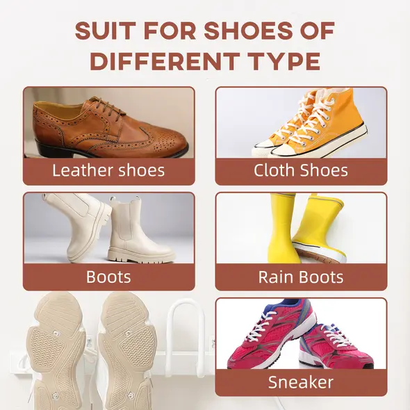 HOMCOM 2 Pairs Electric Shoe Dryer, Wall Mounted Shoe Warmers with Constant Temperature for Boots, Leather Shoes, Socks, White - 5