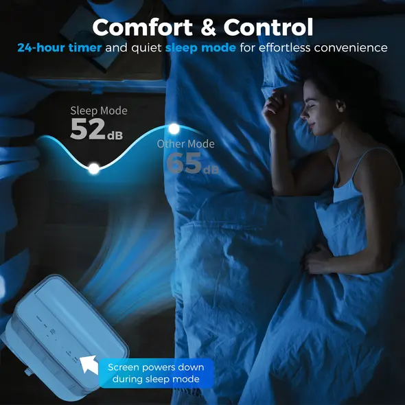 HOMCOM 14000 BTU Mobile Air Conditioner, Smart Home WiFi Compatible, with Heater, Cooler, Dehumidifier, Fan, 24H Timer - 8