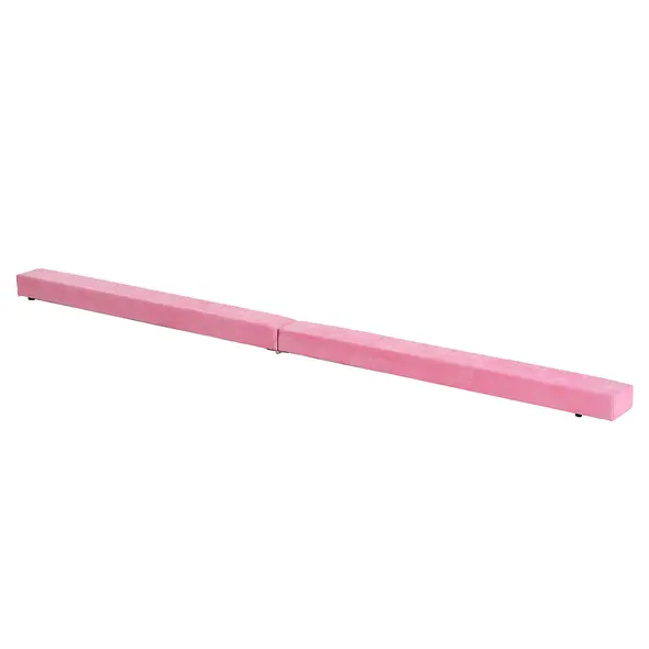 HOMCOM 2.1M 7FT Gymnastics Folding Balance Beam Home Gym Training Exercise Sports - Pink - 1