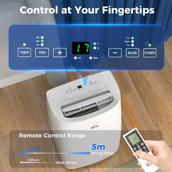 HOMCOM 14000 BTU Multi-Mode Mobile Air Conditioner, with Mounting Kit - 6
