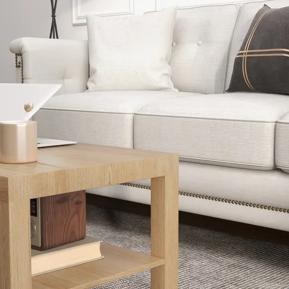 HOMCOM 2-Tier Coffee Table with Storage Shelf, Rectangular Centre Table for Living Room, Home Office, Natural Wood Finish - 8