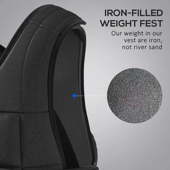 HOMCOM 20KG Adjustable Weight Vest, Black - 5
