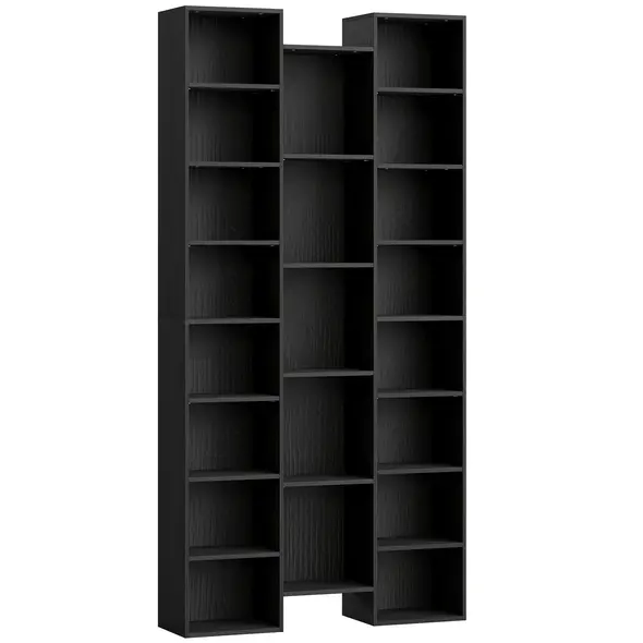 HOMCOM 21-Compartment Bookshelf - Black - 1