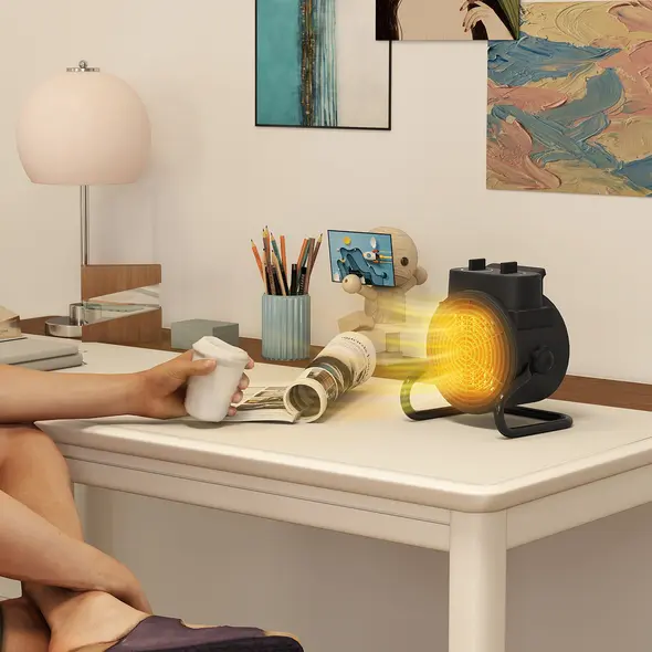 HOMCOM 2000W Portable Ceramic Electric Heater with Fan - Black - 9