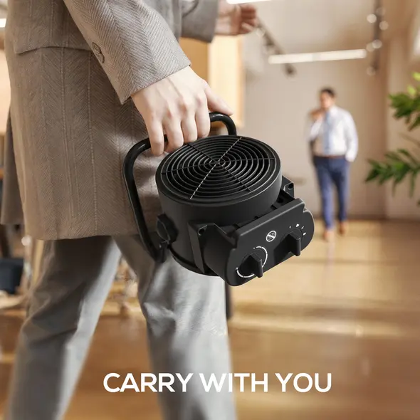 HOMCOM 2000W Portable Ceramic Electric Heater with Fan - Black - 8