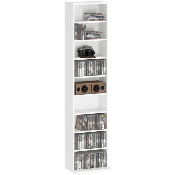 HOMCOM 260 Narrow CD Storage Unit - White - 1