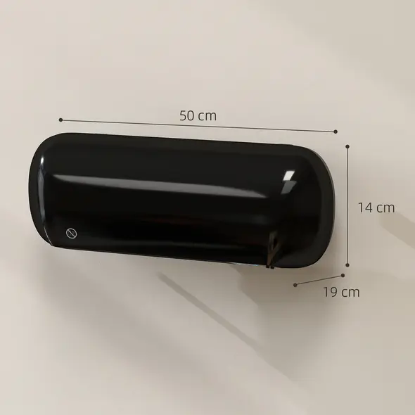 HOMCOM 2000W Ceramic Electric Heater with Fan, Adjustable Thermostat, Wall Mounted - Black - 3