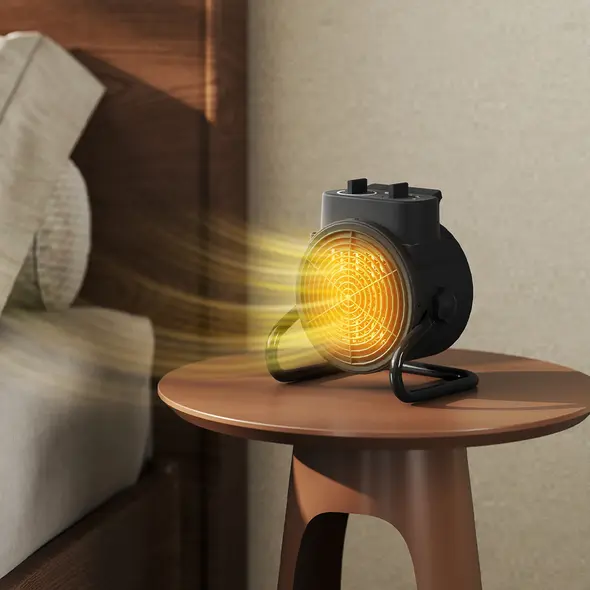 HOMCOM 2000W Portable Ceramic Electric Heater with Fan - Black - 2