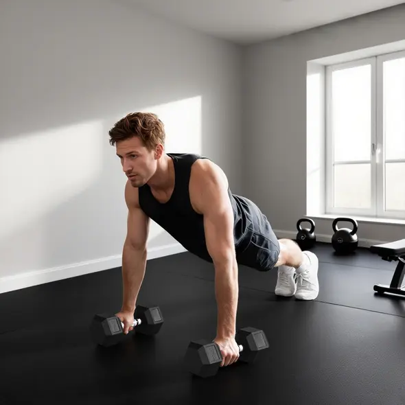 HOMCOM 2x20KG Rubber Hex Dumbbell Portable Hand Weights Dumbbell Home Gym - 8